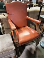 Neon leather armchair, needs cleaned. 43in tall,