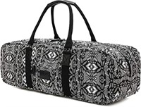 Canvas Yoga Bag, Black/White Boence Printed,