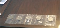 Uncirculated Sleeve -5 Can.1968 One Dollar Coins
