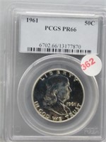 1961 Franklin Half Dollar PCGS Graded PR66.