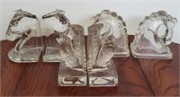 3 Pairs Of LE Smith? Glass Horse Bookends