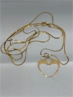 14k gold pendant and necklace