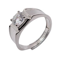 925S 1.0ct Moissanite Diamond Mens Ring