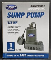 (R) Sump Pump, Superior Pump, 1/3 HP