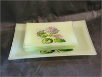 Decorative Floral Glass Plates