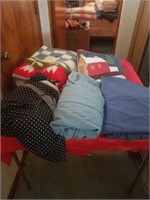 BLANKET,  TWIN SIZE BED SKIRT, HAND STICHED
