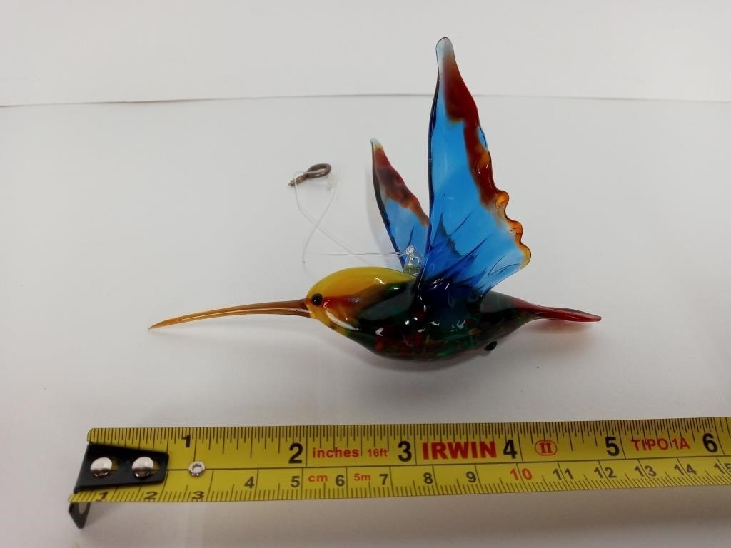 Hanging Blown Glass Hummingbird