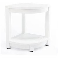 White Corner Shower Bench  17 Poly Stool