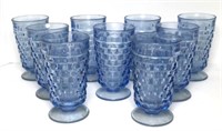 Blue Fostoria Footed Goblets- Lot of 9
