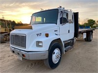 1998 FREIGHTLINER FL70 T/A FLATBED TRUCK, 1FV6HJAA