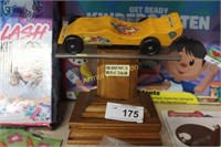 SOAP BOX DERBY CAR AND STAND / TROPHY