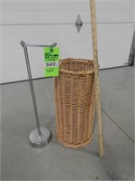 Toilet paper stand and a wicker umbrella stand