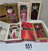 (5) Boxed Vintage Barbie Dolls