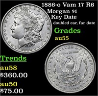 1886-o Vam 17 R6 Morgan Dollar $1 Grades Choice AU
