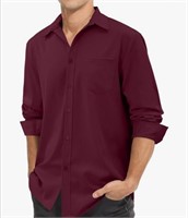 New (Size XL) Silk Mens Button Down Shirts Long