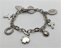 Sterling Silver Bracelet With Pendants