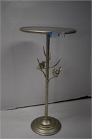 Metal Occasional Table Bird Design. Mirrored Top