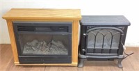 (2) Fireplace Style Electric Space Heaters