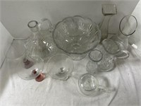 Clear Glass Punch Bowl and More