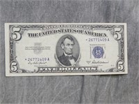 1953 STAR $5 Silver Certificate