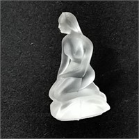 VTG Art Lalique Style Glass Nude Figurine