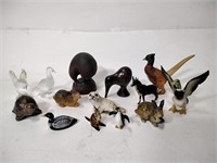 Miniature Ceramic Glass Wood & Metal Animals