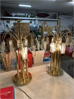 BRASS TABLE LAMP W/GLASS X2 ADJUSTABLE BRIGHTNESS
