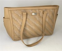 Large khaki leather purse