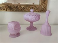 Fenton. Three pcs. Lavender/Lilac. Fairy Candle.