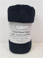 Beauty Sleep: Black Coral Fleece Throw 50"x60"