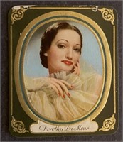 DOROTHY LAMOUR: Embossed Tobacco Card (1934)