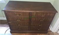 Good solid mahogany four drawer file cabinet