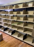 Metal bookshelf unit - adjustable shelves. 12 feet