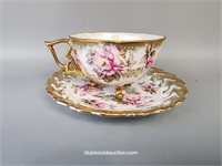 Castle China 3 Footed Hand Painted Teacup & Saucer