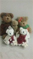 4 stuffed boyds bears