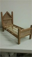 Wooden doll rope bed