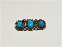 VINTAGE NAVAJO STERLING SILVER & TURQUOISE PENDANT