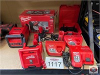 11 pcs; assorted Milwaukee tools, rechargeable