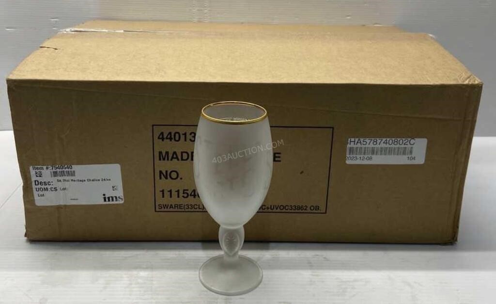 Case of 24 Stella Artois Chalice Glasses NEW