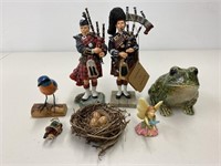 Handmade Scottish Bagpiper Figurines, etc.