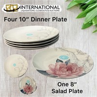 4 Martha Stewart Dinner Plates & 1 Side Plate