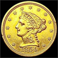 1854 $2.50 Gold Quarter Eagle CLOSELY