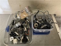 2 Containers of Assorted Vintage Audio Hardware