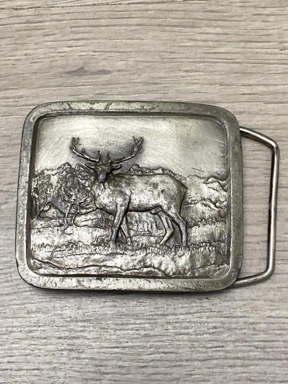 1978 Indiana Metal Craft Elk Belt Buckle