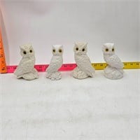 White Owl Figurine with Yellow Eyes (4)