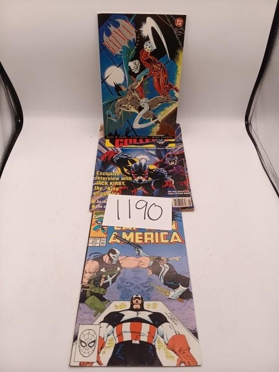 Captain America Marvel Comic, And two other books
