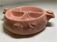 Redwing Pottery Pink Hankscraft Child's Divided