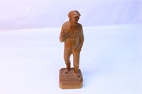 Vintage 6" Hitchiker Signed Wood Figurine Ornament