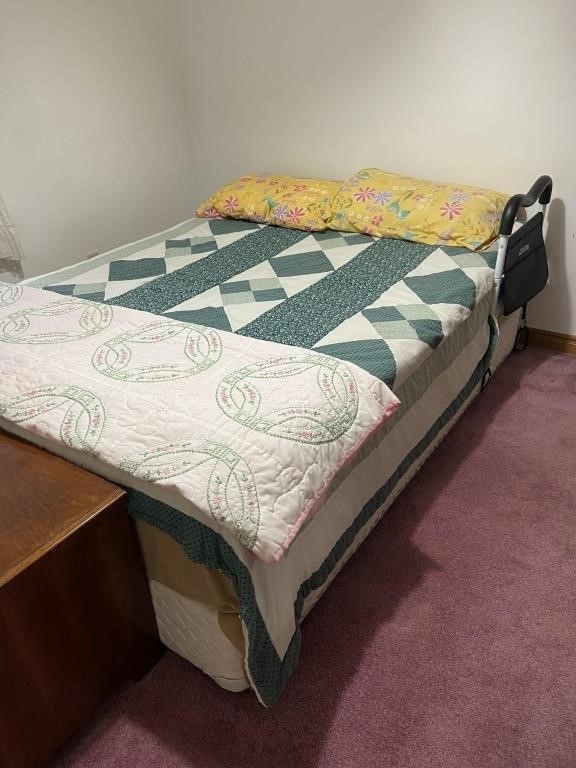 Double Bed With Mattress Boxspring And Bedding