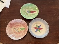 Antique Peafowl & Star Spatterware Circa 1850s